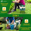 Agenouilloir tabouret de jardin 2 en 1 avec pochette de rangement EVA vert - vuunut.com