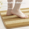 Lot de 2 Tapis de Bain Antidérapant chenille microfibre 60x90cm beige - vuunut.com