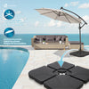 Lot de 4 dalles lestage parasol HDPE 60L eau - 100kg sable noires - vuunut.com
