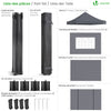 Tonnelle de jardin renforcée 3x3m pliable avec 4 parois et sac de transport a roulette gris - vuunut.com