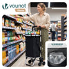 Chariot de courses pliable monte escalier aluminium avec sac isotherme noir - vuunut.com