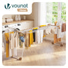Etendoir a linge telescopique pliable extensible ailes hautes 284x55x122cm metal blanc - vuunut.com