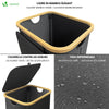 Panier a linge pliable 100L avec sac intérieur cadre bambou et couvercle gris - vuunut.com
