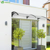 Auvent de porte marquise 200x80 cm transparent en Polycarbonate anti UV Noir - vuunut.com