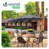 Parasol Jardin Double Aluminium 150 x 300 cm gris - vuunut.com