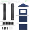 Tonnelle de jardin renforcée 3x3m pliable avec 4 parois et sac de transport a roulette bleue - vuunut.com