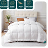 Couette temperee doux avec rembourrage polyester 300gsm 155x200cm blanc - vuunut.com