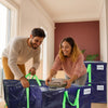 Lot 10 sacs de demenagement grand format avec sangles et poignee bleu - vuunut.com
