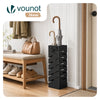Porte-parapluies Metal avec bac de recuperation eau et 4 Crochets Motif Diagonal 15.5 x 15.5 x 43.5 cm noir - vuunut.com