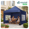 Tonnelle de jardin renforcée 3x3m pliable Barnum avec 4 parois latérales et fenêtres bleu - vuunut.com