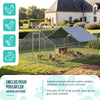 Enclos poulailler en metal galvanise et grillage avec bache PE 400x300x200cm - vuunut.com