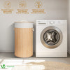 Panier a linge en bambou rond avec couvercle 58L - vuunut.com