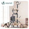 Arbre a chat 155cm multi niveaux Griffoir et niche Gris - vuunut.com