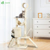 Arbre à Chat 154cm avec Griffoir Plateforme Niche XXL Beige - vuunut.com