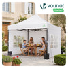 Tonnelle de jardin renforcée 3x3m pliable Barnum avec 4 parois latérales et fenêtres blanc - vuunut.com