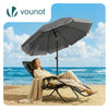 Parasol de jardin 2m avec ancrage sol et sac de transport Gris - vuunut.com