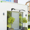 Auvent de porte marquise 120x80 cm transparent en Polycarbonate anti UV Noir - vuunut.com