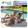 Lot de 2 Bain de soleil transat aluminium en textilene 190x62x31cm gris - vuunut.com