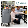 Chariot de courses 2 roues pliable 59L gris - vuunut.com