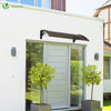 Auvent de porte marquise 100x80 cm transparent en Polycarbonate anti UV Marron - vuunut.com