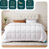 Couette temperee doux avec rembourrage polyester 300gsm 220x240cm blanc - vuunut.com