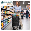 Chariot de course pliable aluminium 2 roues avec sac isotherme noir - vuunut.com
