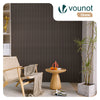 Lot de 6 panneaux acoustiques muraux Tasseaux en bois MDF avec feutre noir 120x60x2.1cm chêne foncé - vuunut.com