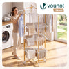 Sechoir a linge vertical tour etendoir pliable 4 niveaux 99x69x175.5 cm style bois blanc - vuunut.com