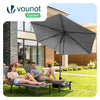 Parasol de jardin inclinable avec aeration et sac bandouliere 270cm gris - vuunut.com