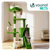 Arbre a chat 112cm multi niveaux Griffoir et niche Vert - vuunut.com