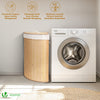 Panier a linge en bambou d’angle avec couvercle 58L - vuunut.com