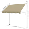 Auvent retractable manuel sans percage 200cm beige - vuunut.com
