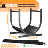 Range Buche Support a bois avec Sangle de Sécurité 41x37x39.5cm en Metal noir - vuunut.com