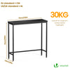 Console table style industriel en metal et MDF 75x24x75 cm Noir - vuunut.com