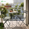 Ensemble bistro extérieur 1 table 2 chaises acier gris - vuunut.com