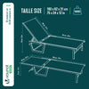 Bain de soleil transat aluminium en textilene 190x62x31cm gris - vuunut.com