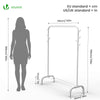 Portant a Vetements avec etagere Chaussures 8 Crochets Lateraux 110x41x150cm metal Blanc - vuunut.com