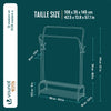 Portant a vetement double avec 2 niveaux etageres chaussures 4 Crochets Lateraux 108x35x145cm metal Noir - vuunut.com