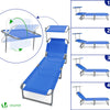 Transat pare soleil Textilene et range magazine Lot de 2 pcs Bleu - vuunut.com