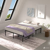 Cadre de lit metal avec fixation sommier et hauteur 36cm 160x200cm noir - vuunut.com