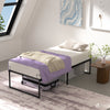 Cadre de lit metal avec fixation sommier et hauteur 36cm 90x190cm noir - vuunut.com
