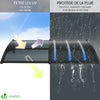 Auvent de porte marquise 200x80 cm en Polycarbonate anti UV Anthracite - vuunut.com