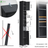 Meuble rangement salle de bain Haut colonne 180x20x20cm MDF noir - vuunut.com