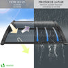 Auvent de porte marquise 100x80 cm en Polycarbonate anti UV Anthracite - vuunut.com