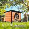 Maison pour Chat en bois avec toit bitumé et entrée en forme d'oreilles de chat - vuunut.com