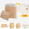 Panier a linge en bambou rectangulaire double compartiments avec couvercle 100L - vuunut.com