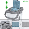 Balai microfibre et Seau Essoreur avec 6 serpillères Réutilisables Balai Plat Double compartiment blanc - vuunut.com