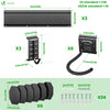 Support mural rangement pour 6 velos et 3 casques rails et crochets metal noir - vuunut.com
