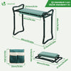 Agenouilloir tabouret de jardin 2 en 1 avec pochette de rangement EVA vert - vuunut.com