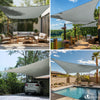 Voile d'ombrage Rectangulaire en Polyester Imperméable avec Kit de Montage 3x4m Gris - vuunut.com